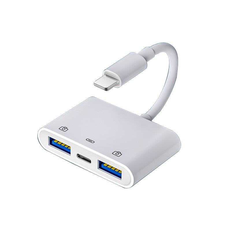Compatible with Apple OTG dual USB charging, multi-functional USB3.0 mouse, keyboard, camera Lightning converter Item Picture