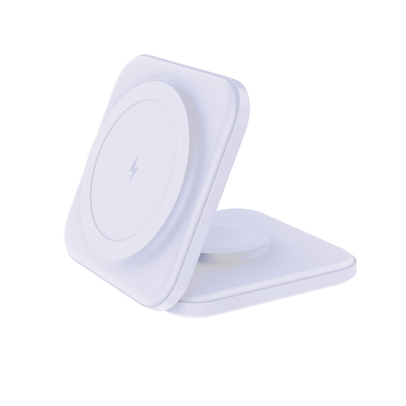 The Magsafe magnetic folding wireless charger 2-in-1 stand is suitable for iPhone 12-16 and iwatch watches Item Picture