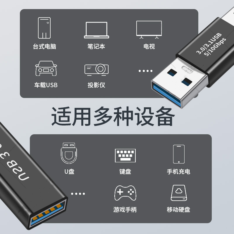 USB3.0 adapter, USB3.0 female to male extension adapter, USB male to female adapter, USB female to female Application Scenario