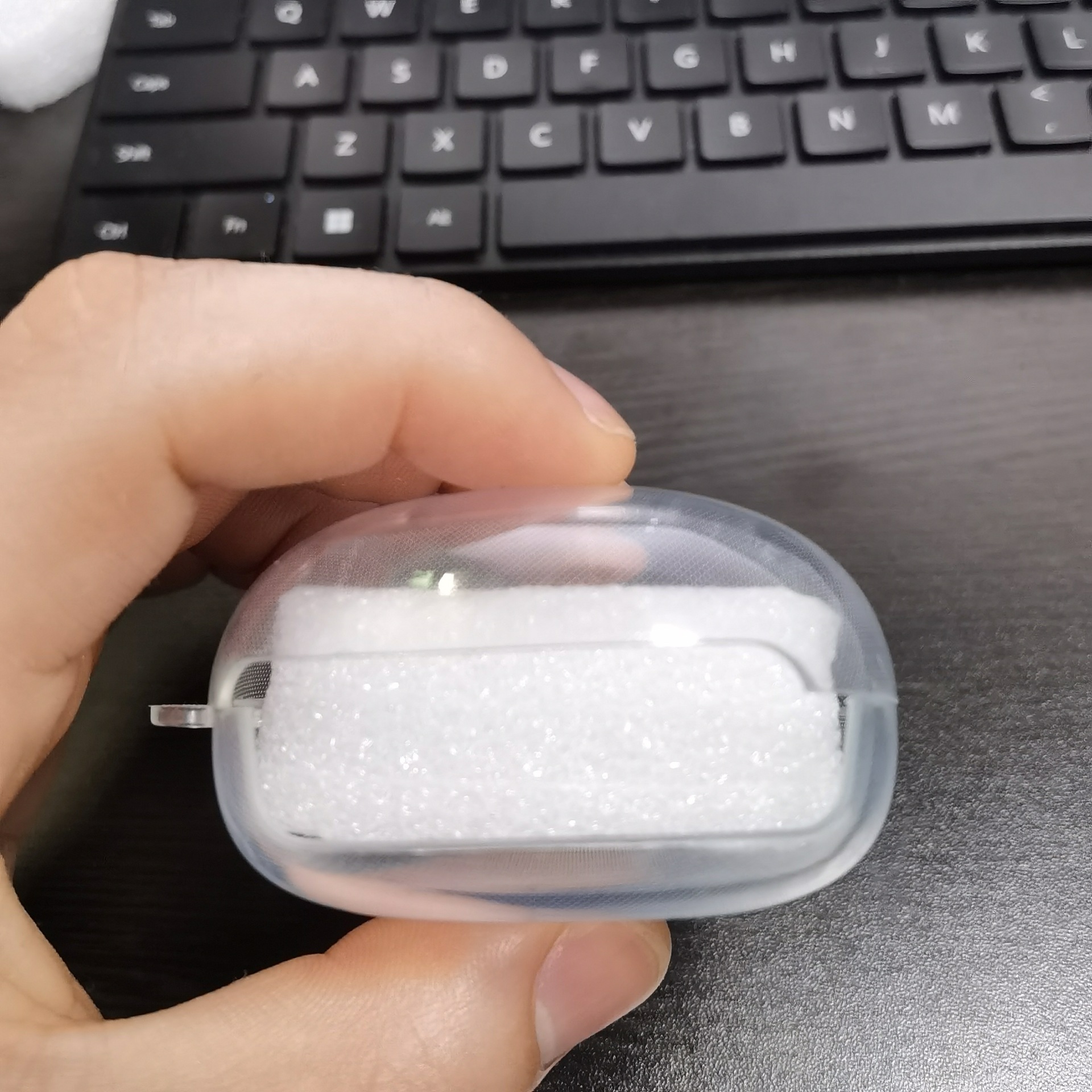 Suitable for Baseus MC1P small powder compact transparent material Bluetooth new BD1 headphone case soft shell UV-printed bottom shell M3S Specification drawing