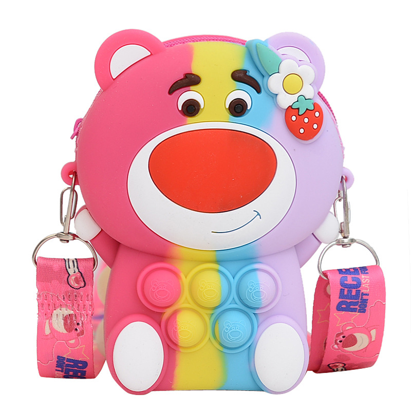 Children's silicone cartoon bear small bag 2023 New style Girls' single-shoulder crossbody bag Ugly and cute doll bag Item Picture