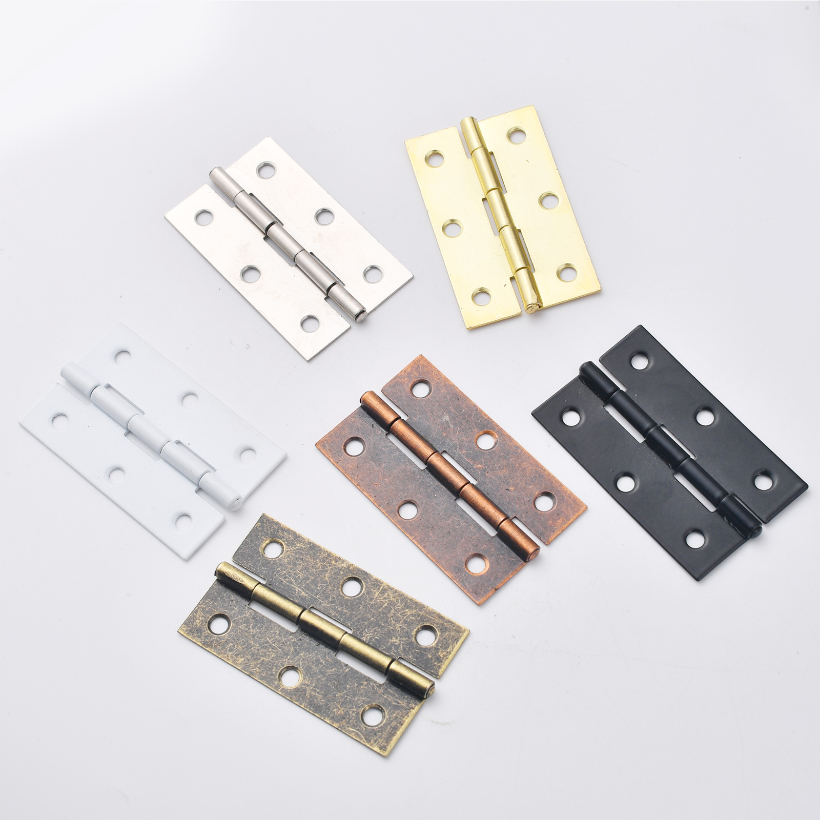 New Chinese-style 2.5-inch 6-hole antique wooden box gift box, flat hinge packaging, small accessories, 60*37mm details Picture