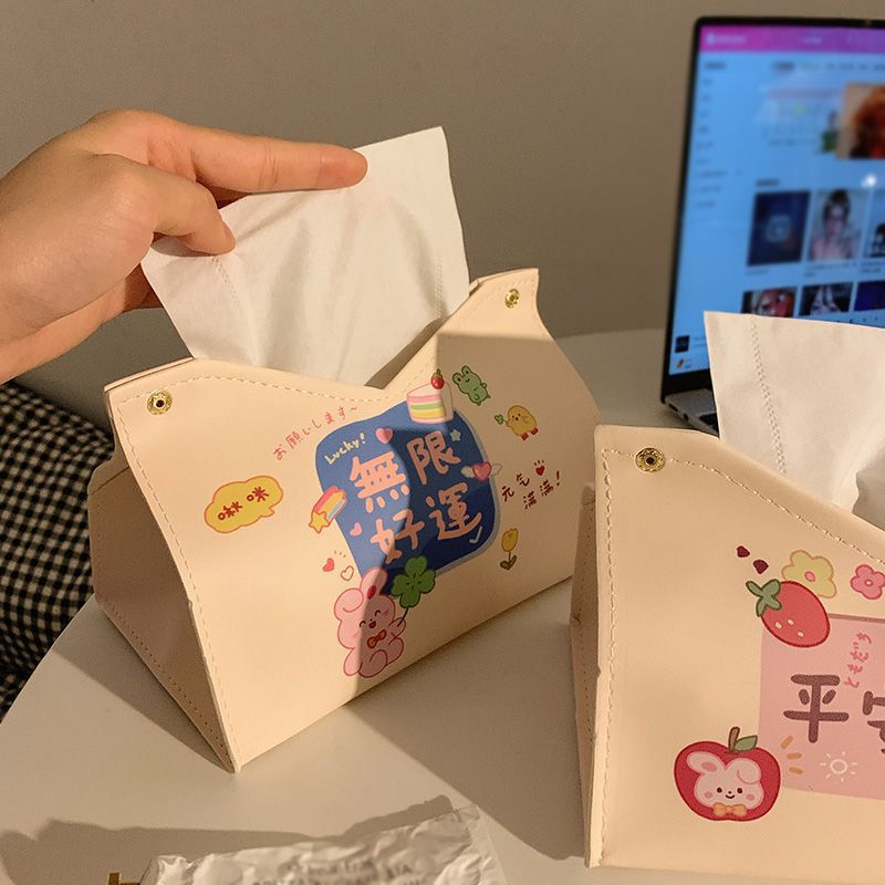 Retro tissue box, home high-end feel, car tissue box, girlish coffee table, living room dining tissue storage box Specification drawing