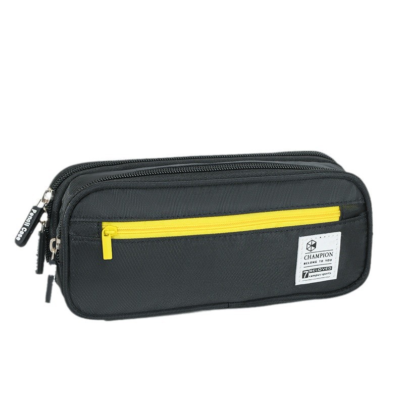 Wholesale office supplies, large-capacity stationery bags, double-layer student pen cases, Korean version Chinese pencil cases, cross-border factory in stock Item Picture