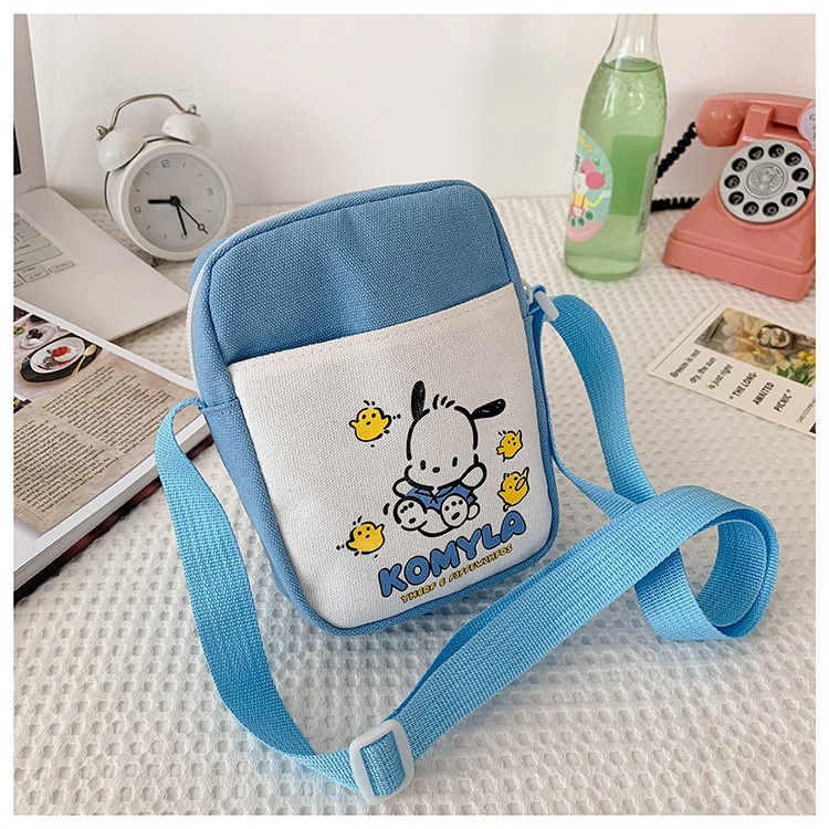 Canvas small square bags for women are selling well. New Korean-style trendy cartoon crossbody single-shoulder bags and versatile mobile phone small shoulder bags for wholesale details Picture