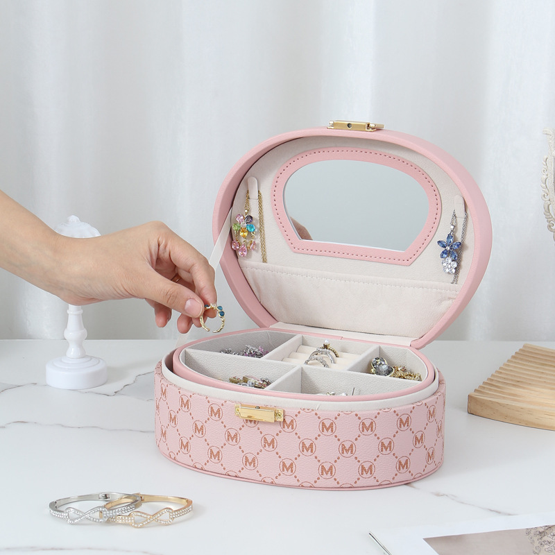 Letter jewelry storage box, ring and necklace jewelry storage box, large capacity bracelet position, password box with mirror, cross-border Application Scenario