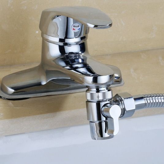Washbasin faucet, external connection to washing machine water pipe, shower head, switch valve, one inlet, two outlets, three-way water distributor Application Scenario