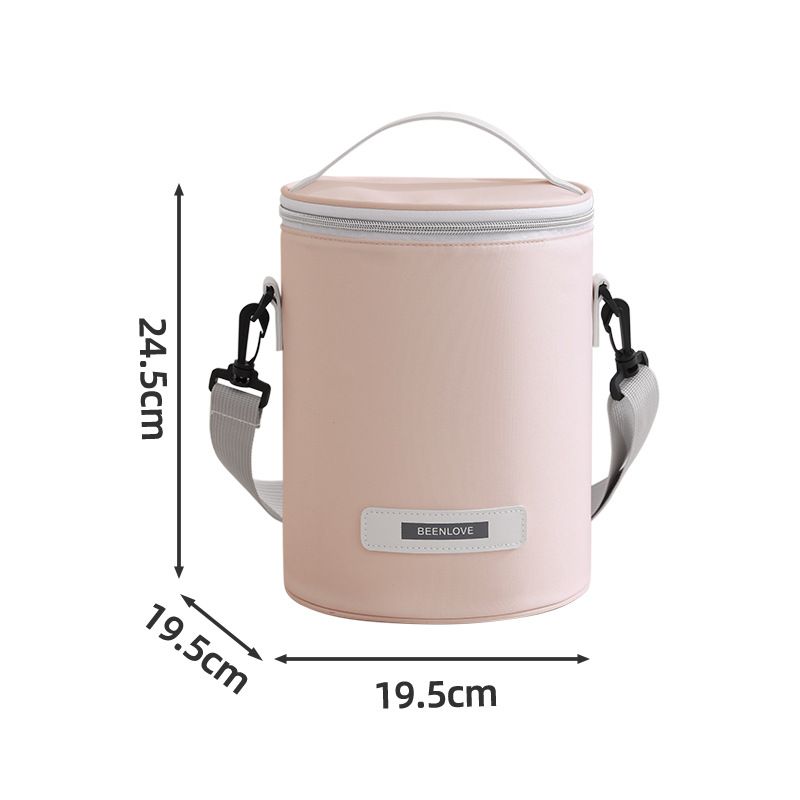 New round lunch box bags, hand-held insulated bags, thickened aluminum foil insulated bags, office worker lunch bags, outdoor picnic bags Item Picture