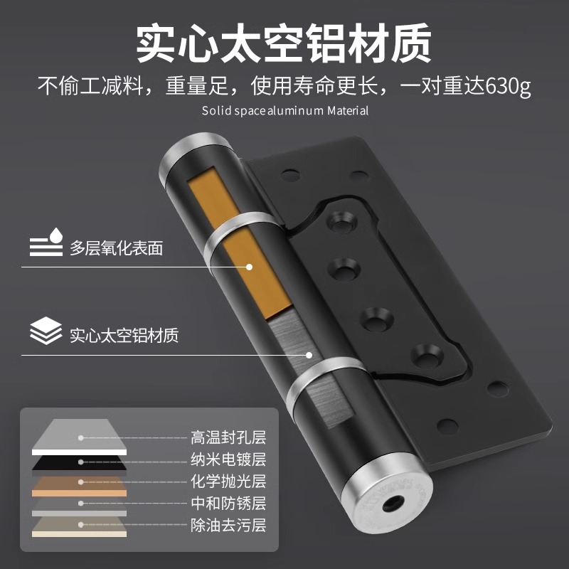 Hydraulic buffer mother and child, no slotting, concealed damping, automatic door closing, inward-opening invisible door, hidden special hinge details Picture