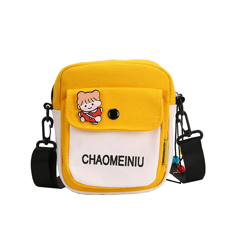 Cute little bag, women's crossbody canvas bag, 2020 new Korean style Instagram girl student single-shoulder bag, stylish and fashionable Item Picture