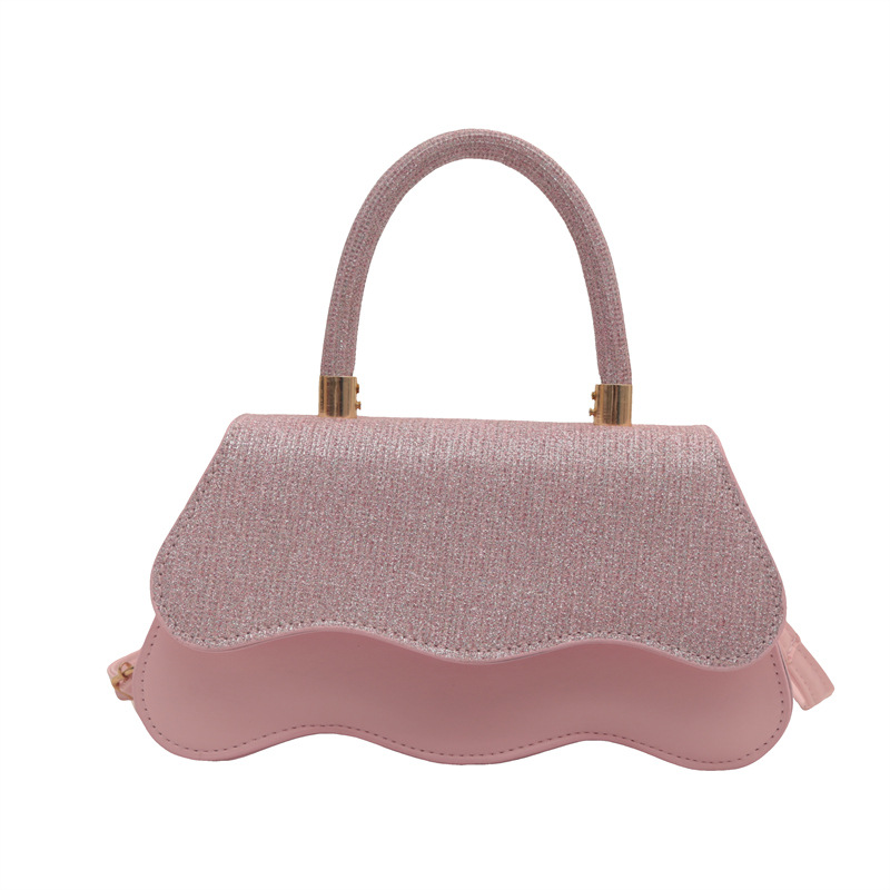 New cross-border French niche small bag team banquet bag, shiny wavy handbag, single-shoulder crossbody dinner bag Item Picture