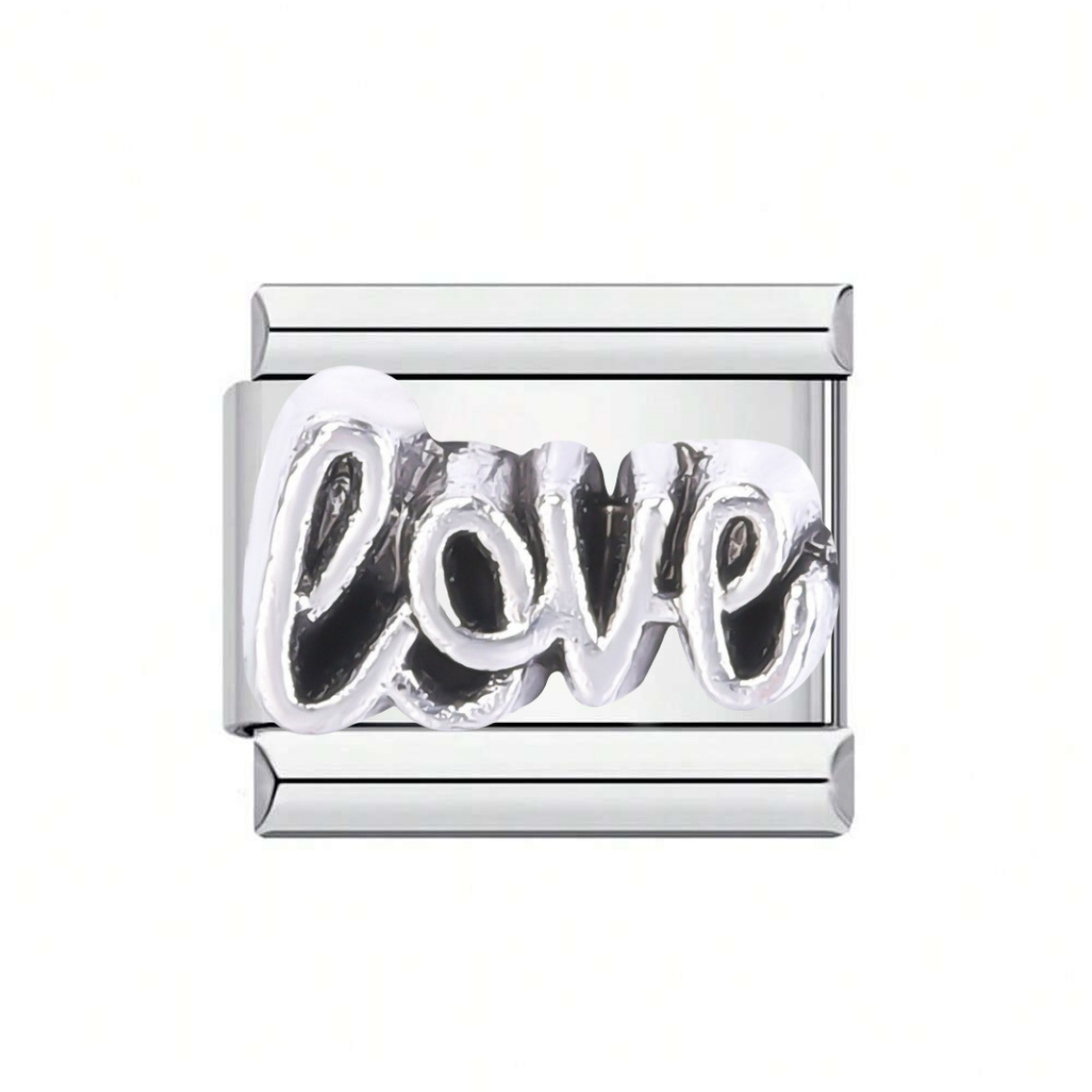 Cross-border best-selling English letter phrase "love" stainless steel Italian modular disassemblable bracelet DIY accessory undefined