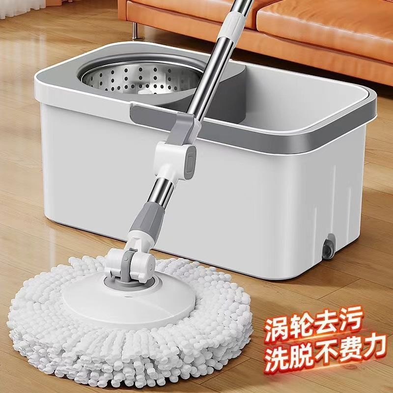 Dry and wet dual-purpose, hand-washable rotating mop for office use, water-absorbing mop set, thickened version suitable for lazy mopping details Picture