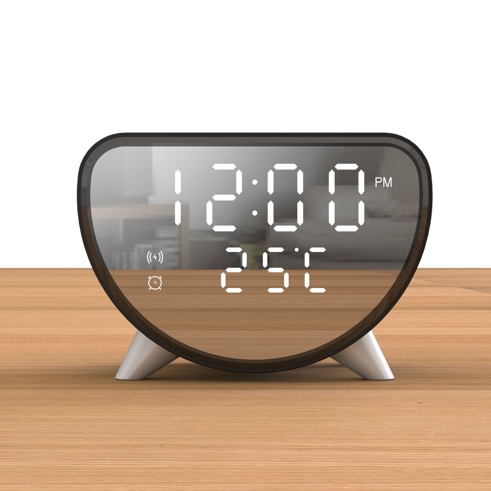 Cross-border three-in-one wireless charger, desktop clock, thermometer, 15W fast charging, suitable for wireless charging of iphones Application Scenario