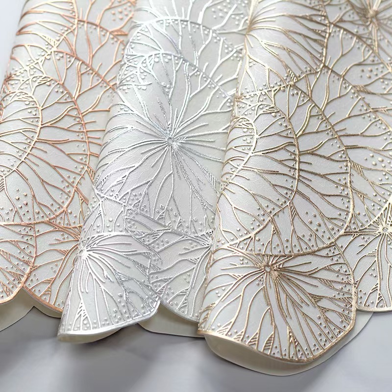 Nordic circular hollowed-out placemats, gold-embossed heat-insulating placemats, Western placemats, high-end decorative placemats, creative trays for home use Application Scenario