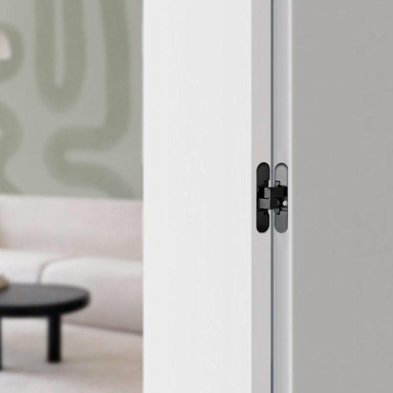 Invisible door hinge, three-dimensional adjustable wooden door, folding door, 180-degree inward and outward opening, hidden cross hinge Specification drawing