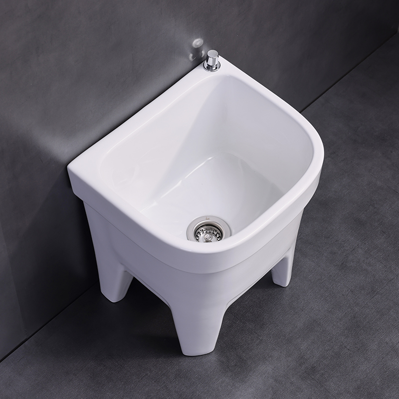 Large mop sink, household outdoor balcony bathroom mop sink, mop sink, ceramic square long mop basin full figure