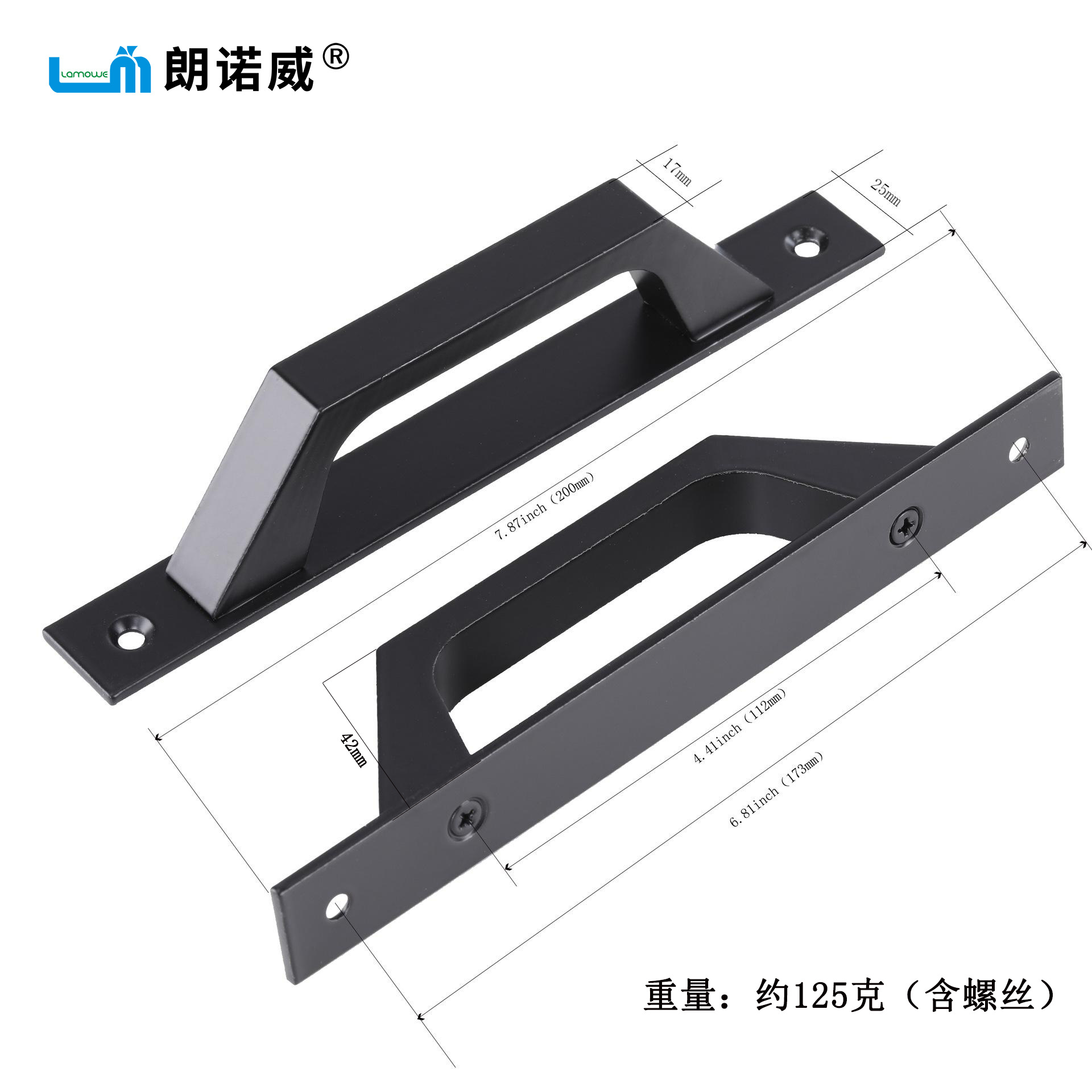 Simple installation of barn door handle, sliding wooden door, aluminum alloy die-cast handle, sliding aluminum alloy sliding door, cabinet handle details Picture