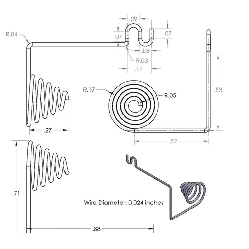 Stainless steel metal household electronic contact piece conductive small tower stamping hardware small spring piece screen window spring piece accessories Specification drawing