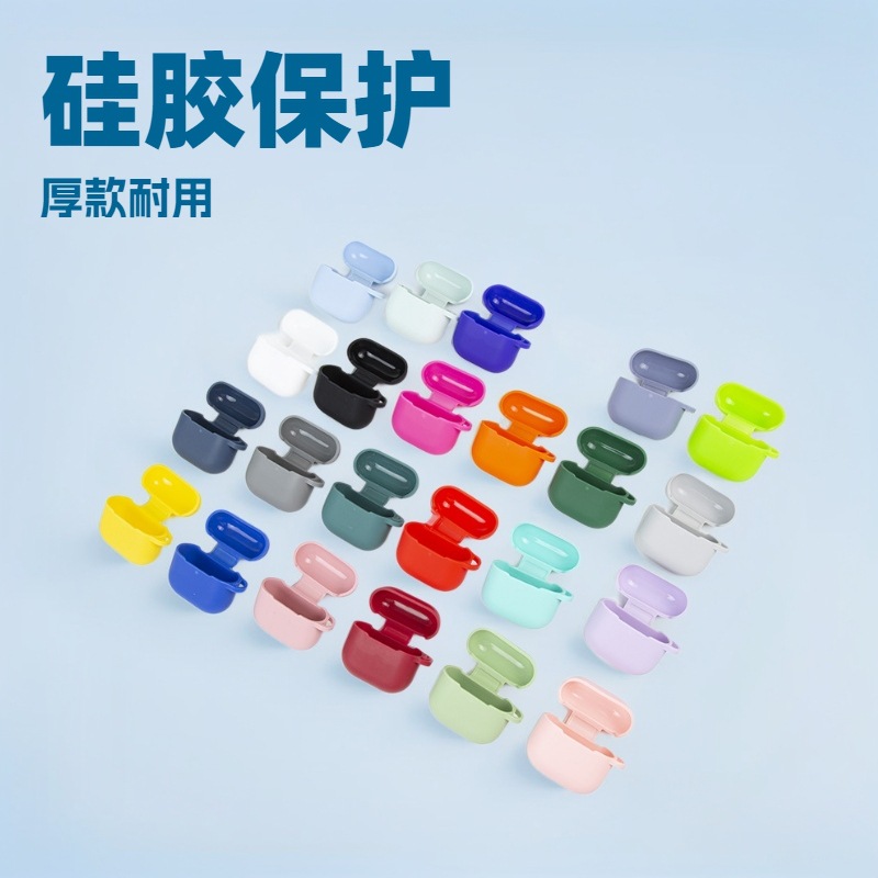 This thick version of the AirPods4 silicone Apple earphone case can be equipped with a logo and comes in multiple colors details Picture