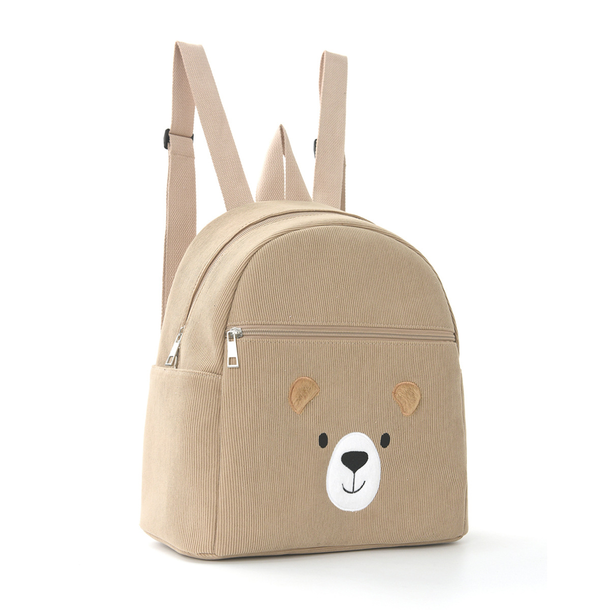 Feihong Cross-border Corduroy Backpack, student casual cartoon schoolbag, large capacity, fashionable and cute children's backpack Item Picture