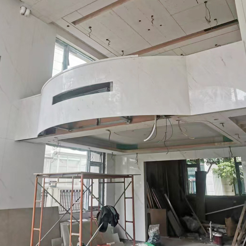Custom-made marble beige villa walls, front desk bars, background walls, fences and staircase stones from the original manufacturer Application Scenario