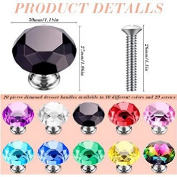 Factory wholesale crystal handles, drawer handles, spherical handles, single-hole diamond handles, 30mm full figure