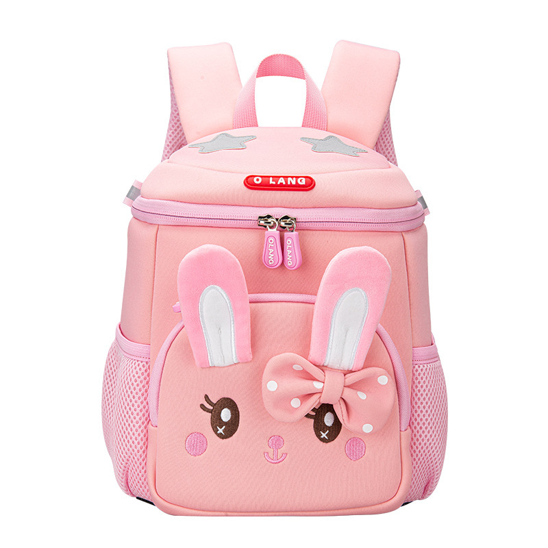 The new Rabbit children's backpack is ultra-light, spine-protecting, load-reducing, and made of diving material to prevent getting lost. It is suitable for kindergartens and primary school students Item Picture