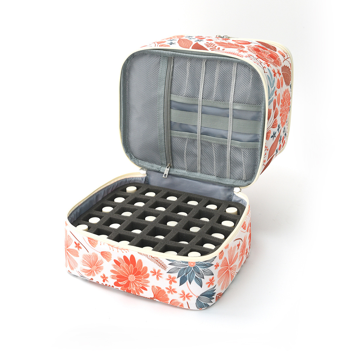 Feihong Cross-border's new nail polish makeup bag, large-capacity casual toiletries bag, high appearance level, double-layer portable storage bag details Picture