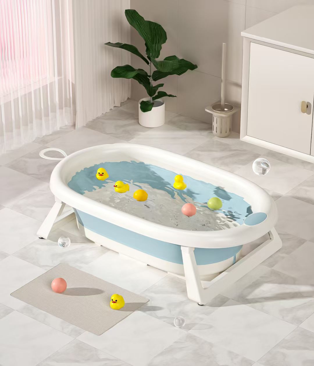 婴幼儿宝宝浴盆宝宝浴盆可折叠儿童沐浴盆数显温度浴盆