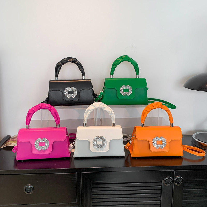 bags' new diamond-encrusted small square bag 2023 autumn new candy color handbag, stylish and high-quality single-shoulder crossbody bag full figure