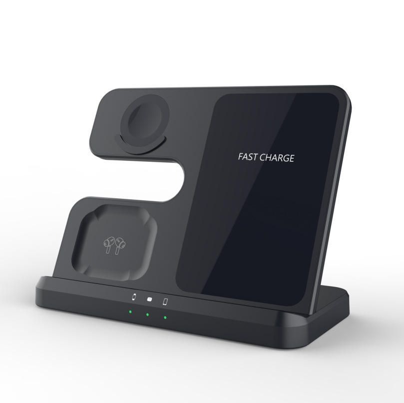 The cross-border three-in-one wireless charger multi-functional stand with 15W fast charging is suitable for Samsung mobile phones, watches and headphones Item Picture