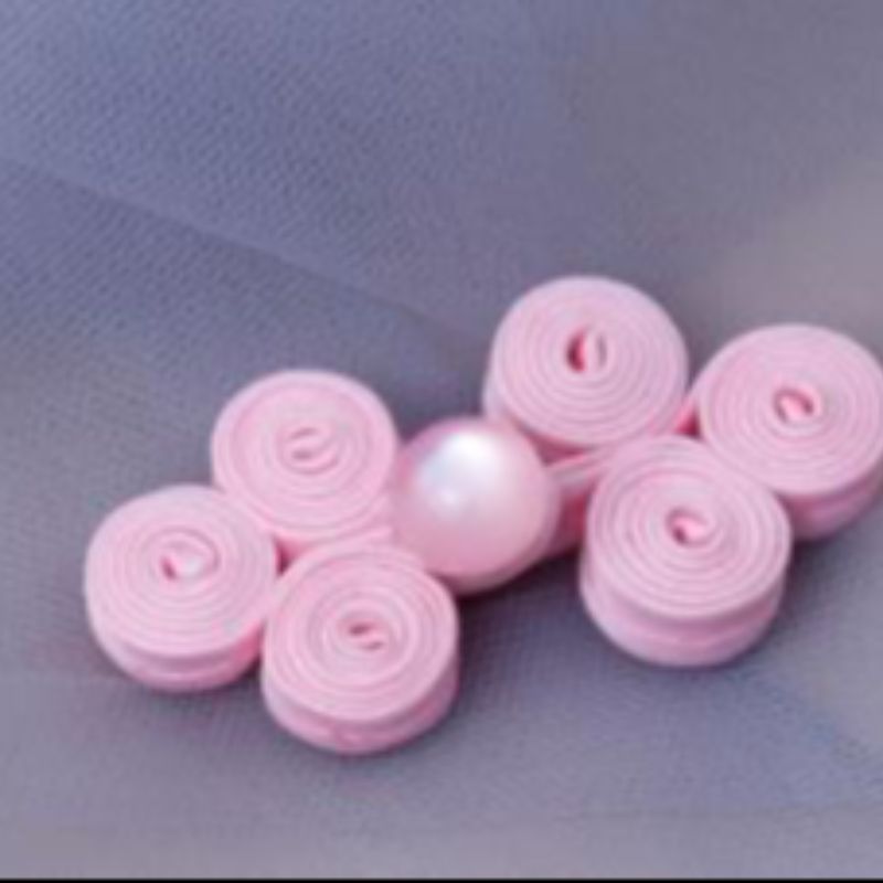 国潮 旗袍扣子中国风三轮玉珠唐装手工复古纽扣粉色