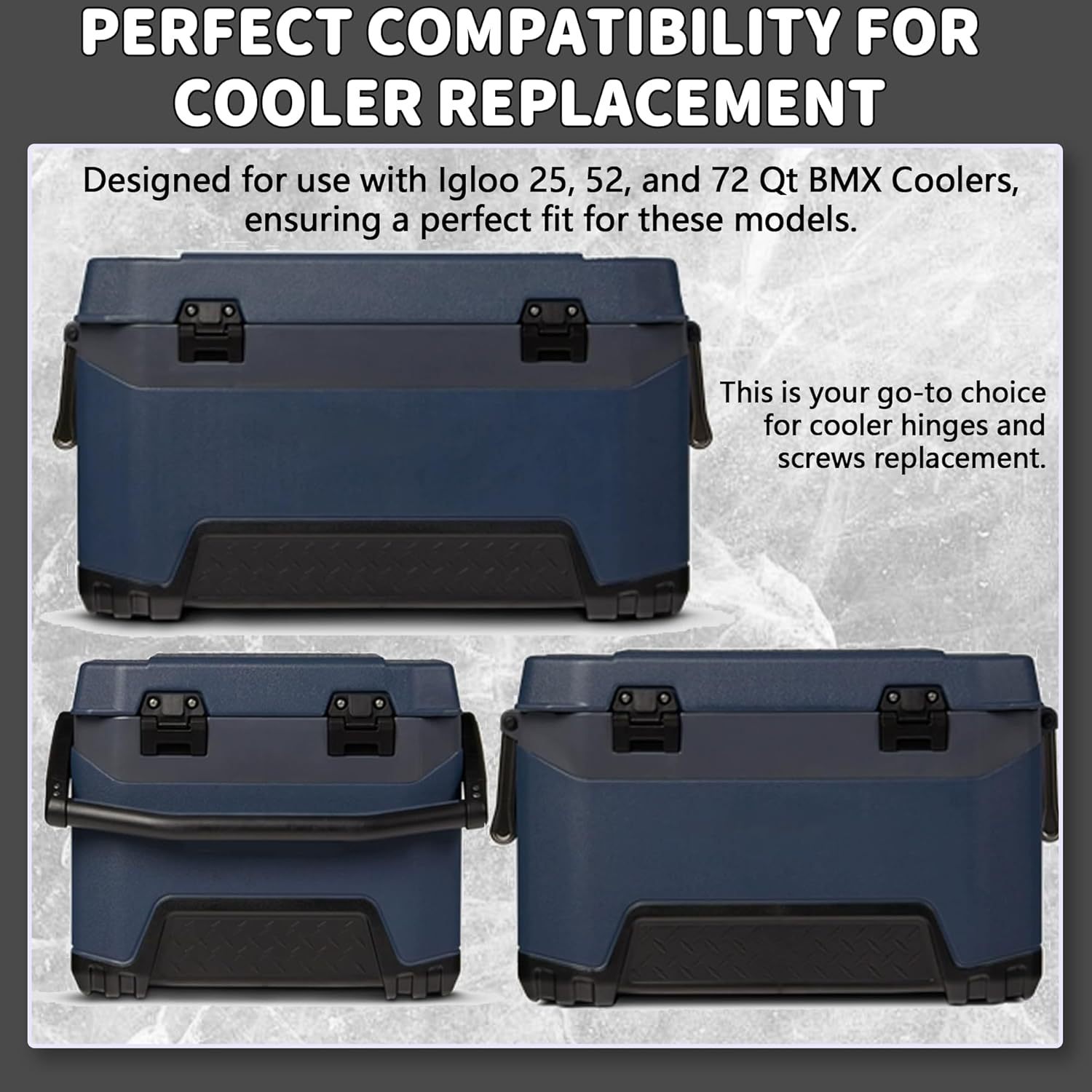 igloo cooler hinges, suitable for 25, 52, 72 Qt BMX cooler hinge replacement parts Application Scenario