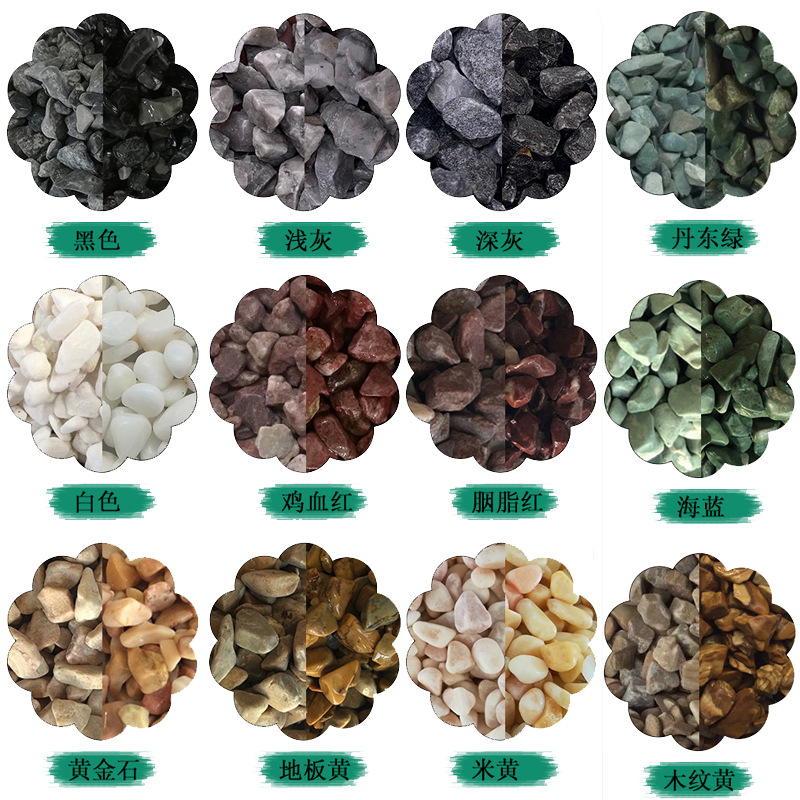 Washed pebbles, park paving stones, rice-washing stones, water-polished pebbles, adhesive stones, black dark grey scattered pebbles details Picture