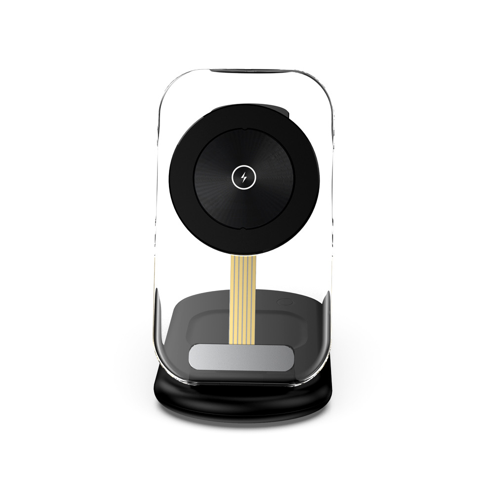 The new transparent folding magnetic three-in-one wireless charger is suitable for Apple 15/14/13/12 mobile phones and watch lugs details Picture