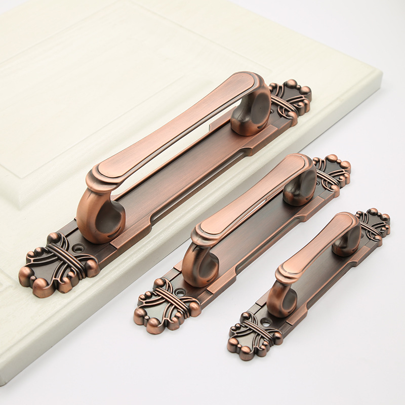 American-style sliding barn door handle, antique copper exposed main door, wooden door, double door handle, retro door handle Specification drawing