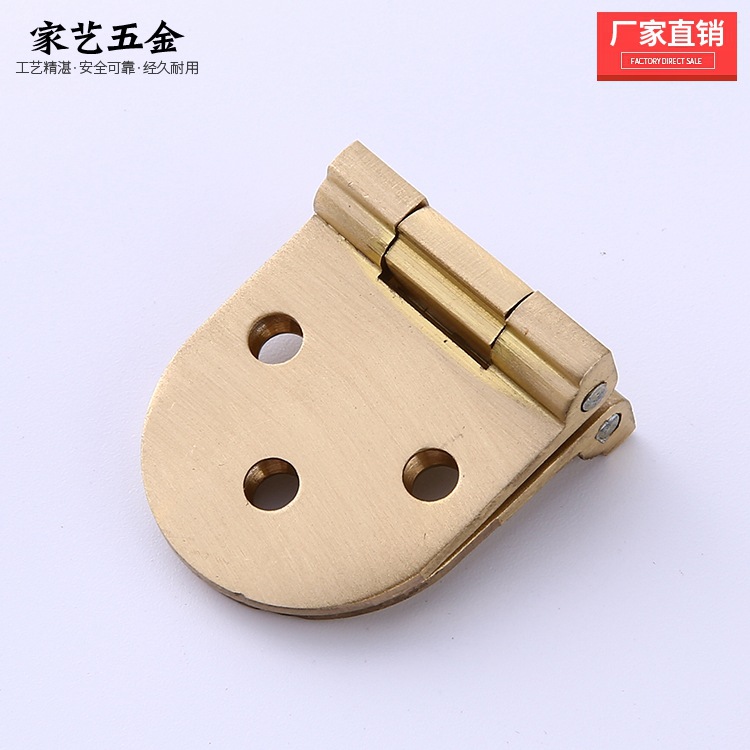 Brass flap hinges, 90-degree flat hinges, round table top hinges, cabinet door hidden copper hinges Specification drawing