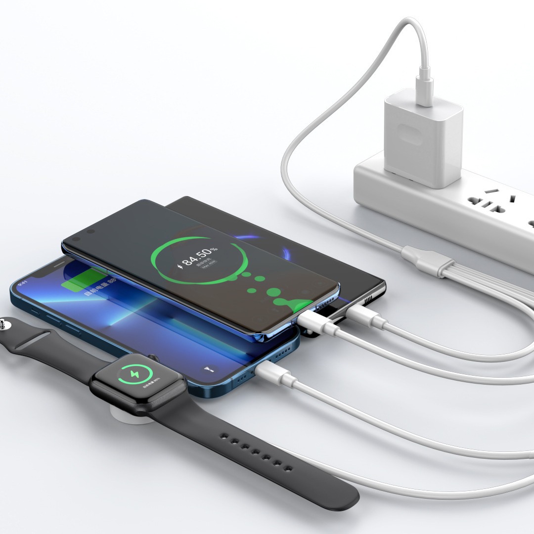 This is a multi-functional wireless charging cable suitable for iPhone and watch adapters Specification drawing