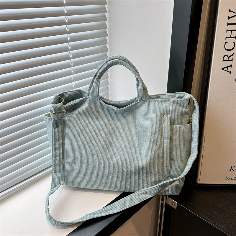 Korean casual large-capacity handbag for women, Spring 2024 new style fleece tote bag, simple crossbody bag full figure