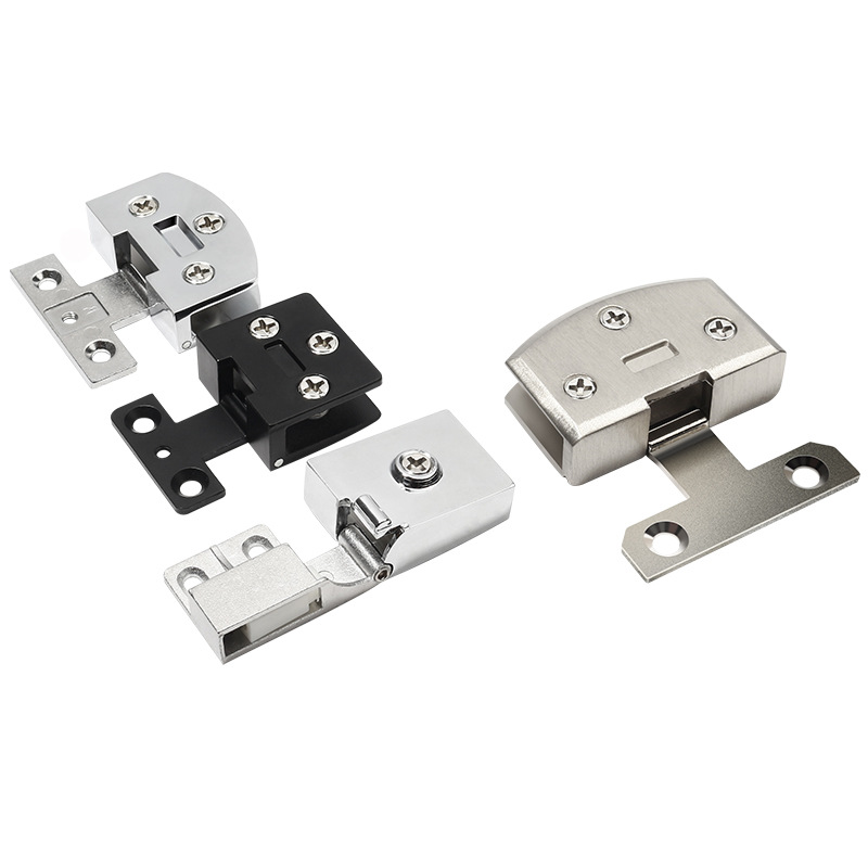 Glass hinge cabinet door hinges without holes, special stainless steel non-drilling accessories for tempered glass doors of wine cabinets, 90 degrees Item Picture