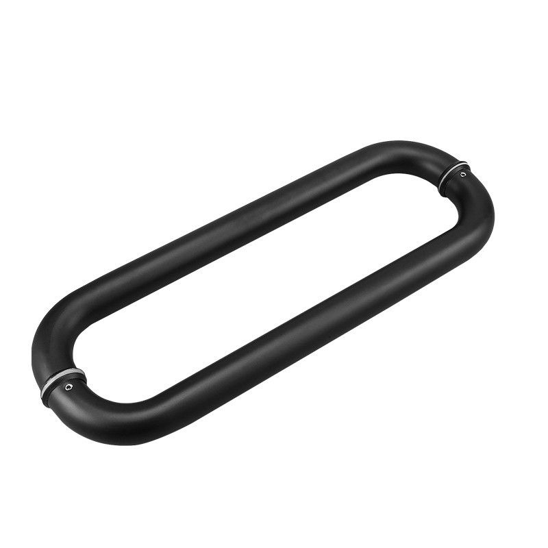 Glass door handle, O-shaped double stainless steel shower room sliding door, wooden door handle, tempered bathroom door handle Application Scenario