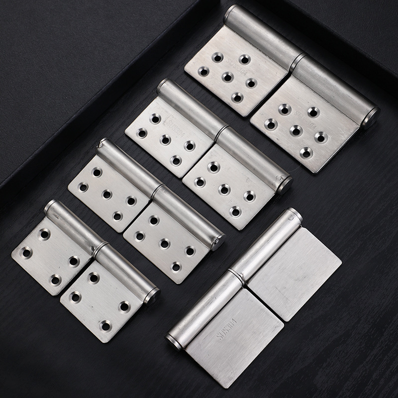 Household bedroom stainless steel flag-shaped hinges, bathroom door, fireproof door, silent stainless steel detachable hinges Specification drawing