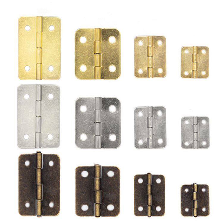 Rounded corner square hinges, antique hinges, square iron sheet hinges, retro hinges, flat hinges, 180 degrees details Picture