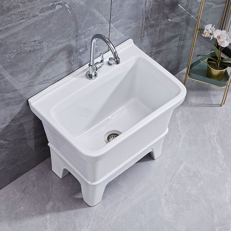 Ceramic small floor-standing mop sink, balcony large mop sink, mop sink, washbasin with legs and high feet, bathroom for home use Specification drawing
