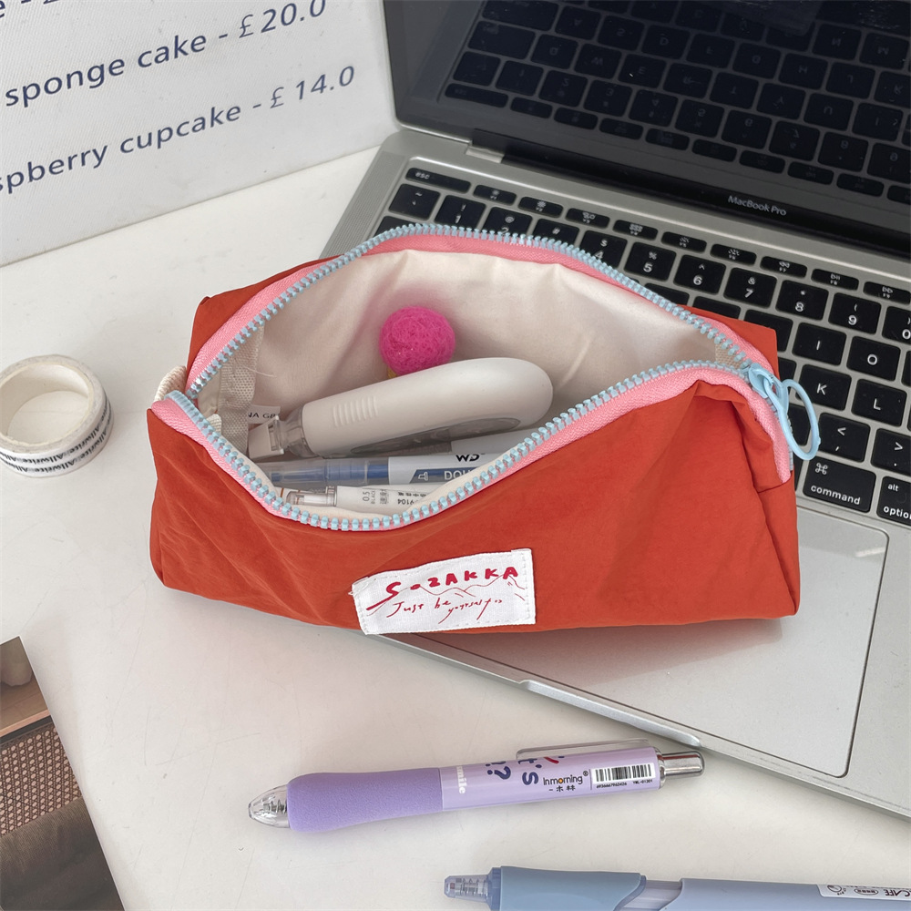 34223 High-end macaron pen case, new ins style portable large-capacity storage bag, simple stationery bag Application Scenario