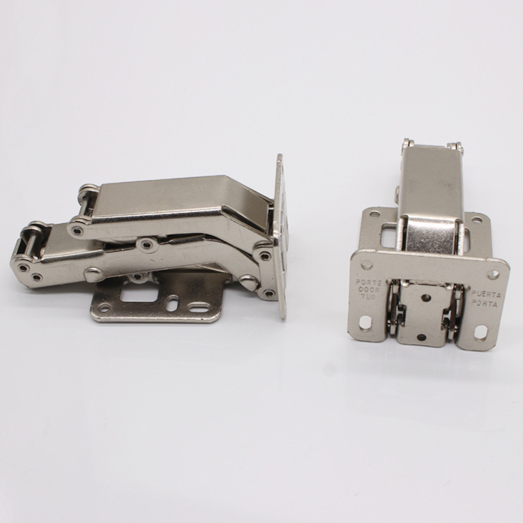 No slotting, exposed 180-degree buffer hinge, no opening, thick door panel, large-angle hinge, thickened bridge-shaped hinge Specification drawing