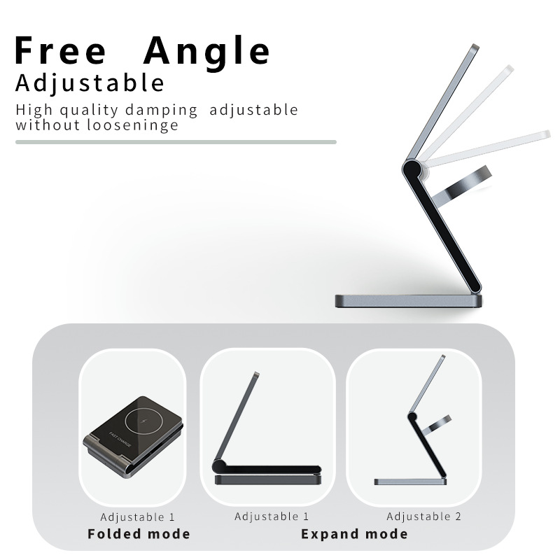 Magsafe15PM multi-functional aluminum alloy watch wireless charging metal three-in-one folding wireless charger Specification drawing