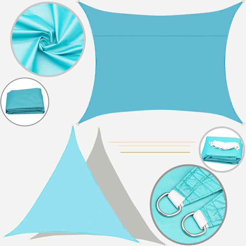 Square 3* 3-meter sunshade sail garden swimming pool outdoor courtyard Oxford fabric waterproof and UV-resistant sunshade net Application Scenario