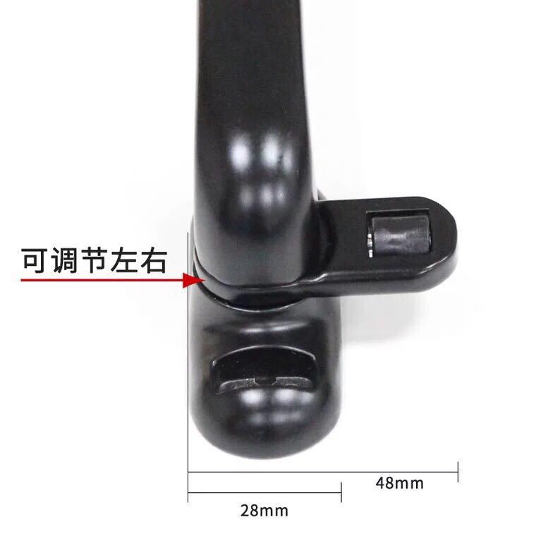 Aluminum alloy 50-type casement window handle, seven-shaped handle, left and right inner and outer opening window with roller lock, sliding handle Specification drawing